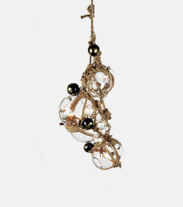 Knotty Bubbles Chandelier - 1 Lg, 2 Sm Bubbles, 5 Barnacles