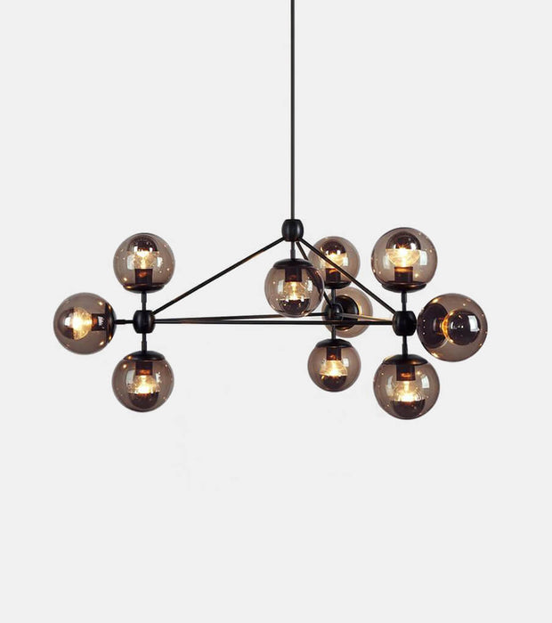 Modo Chandelier - 3 Sided, 10 Globes