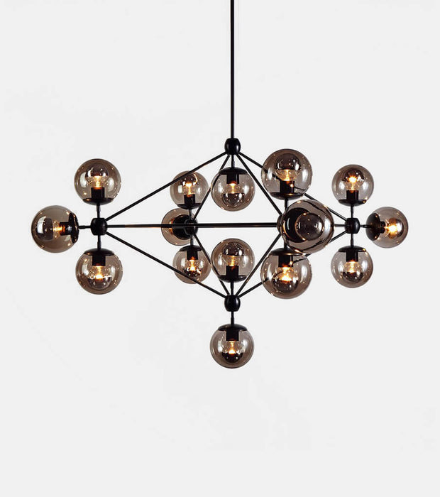 Modo Chandelier - 4 Sided, 15 Globes