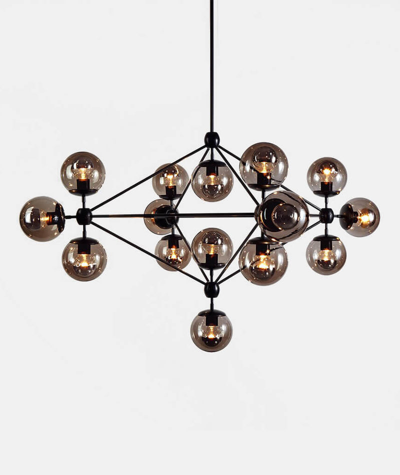 Modo Chandelier - 4 Sided, 15 Globes