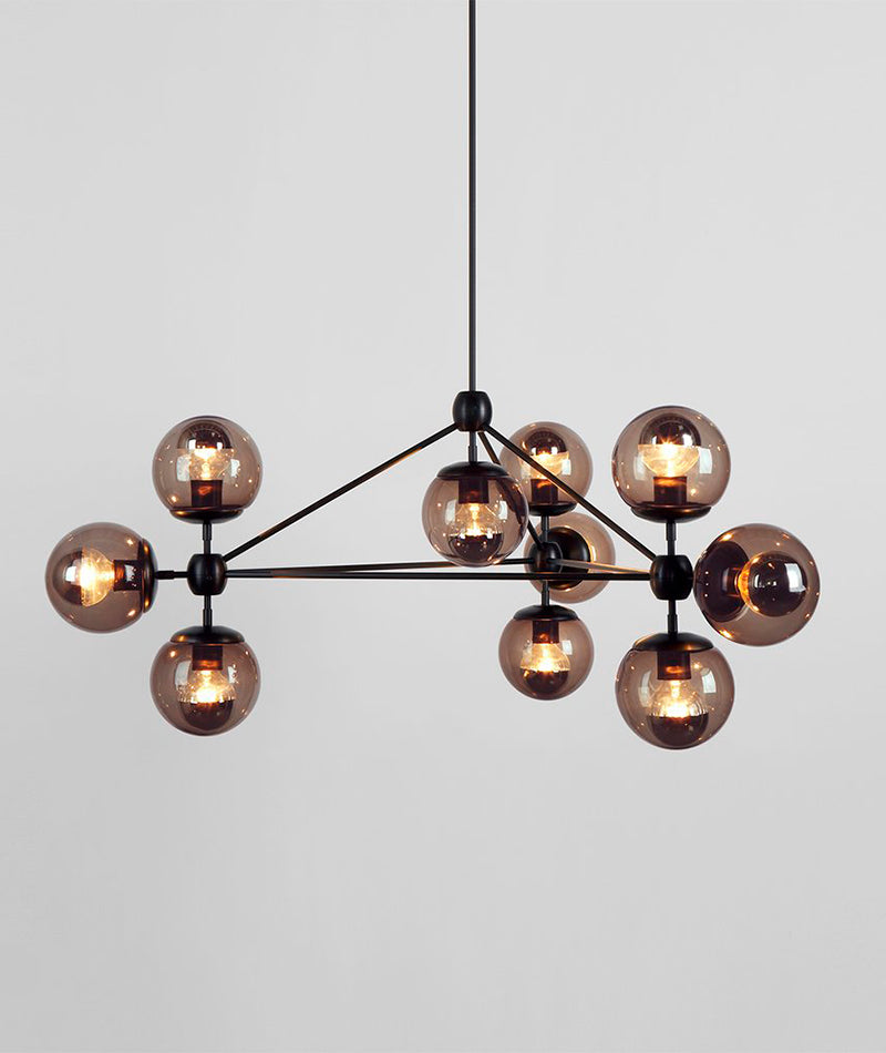 Modo Chandelier - 3 Sided, 10 Globes