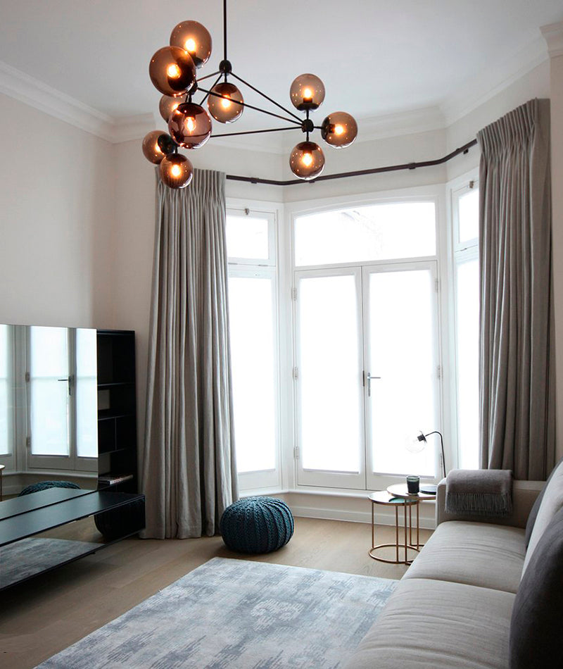 Modo Chandelier - 3 Sided, 10 Globes