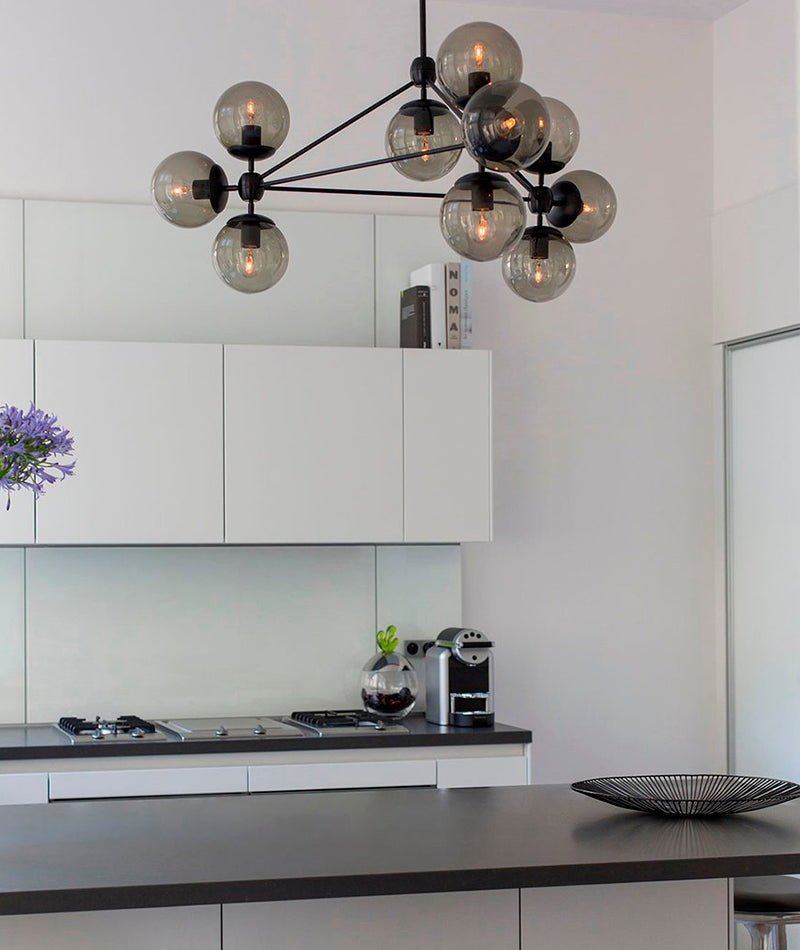 Modo Chandelier - 3 Sided, 10 Globes