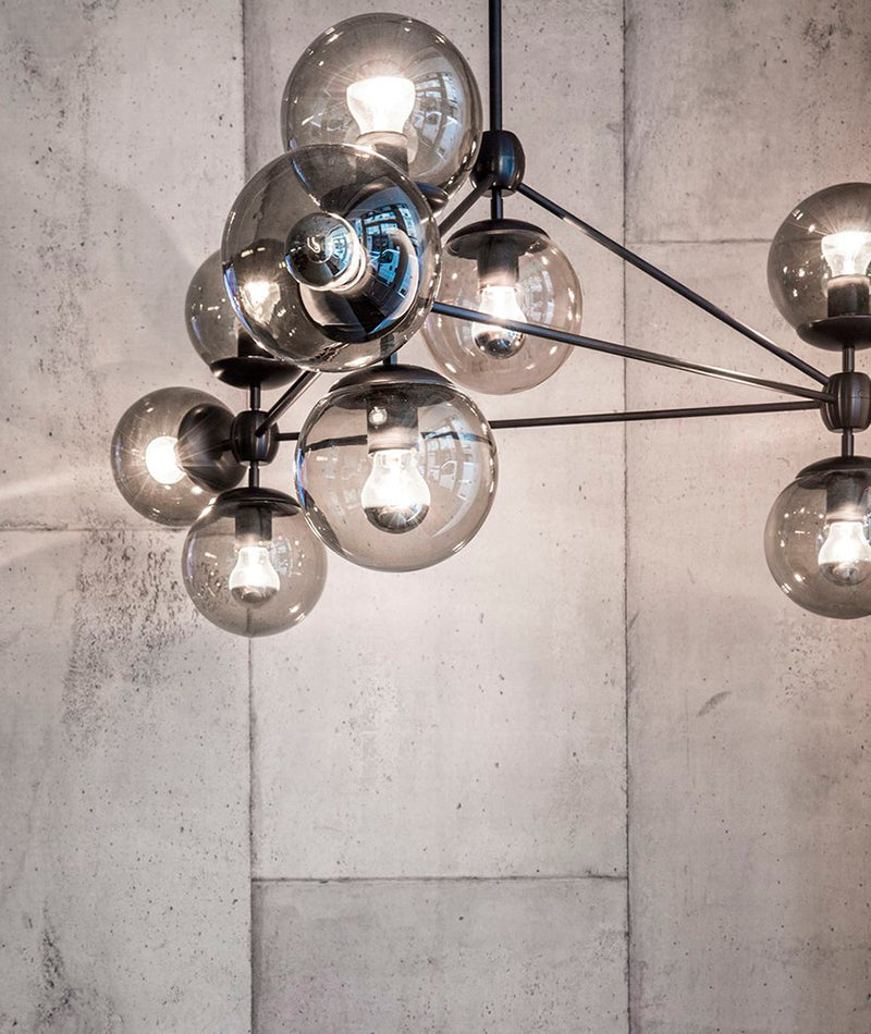 Modo Chandelier - 3 Sided, 10 Globes