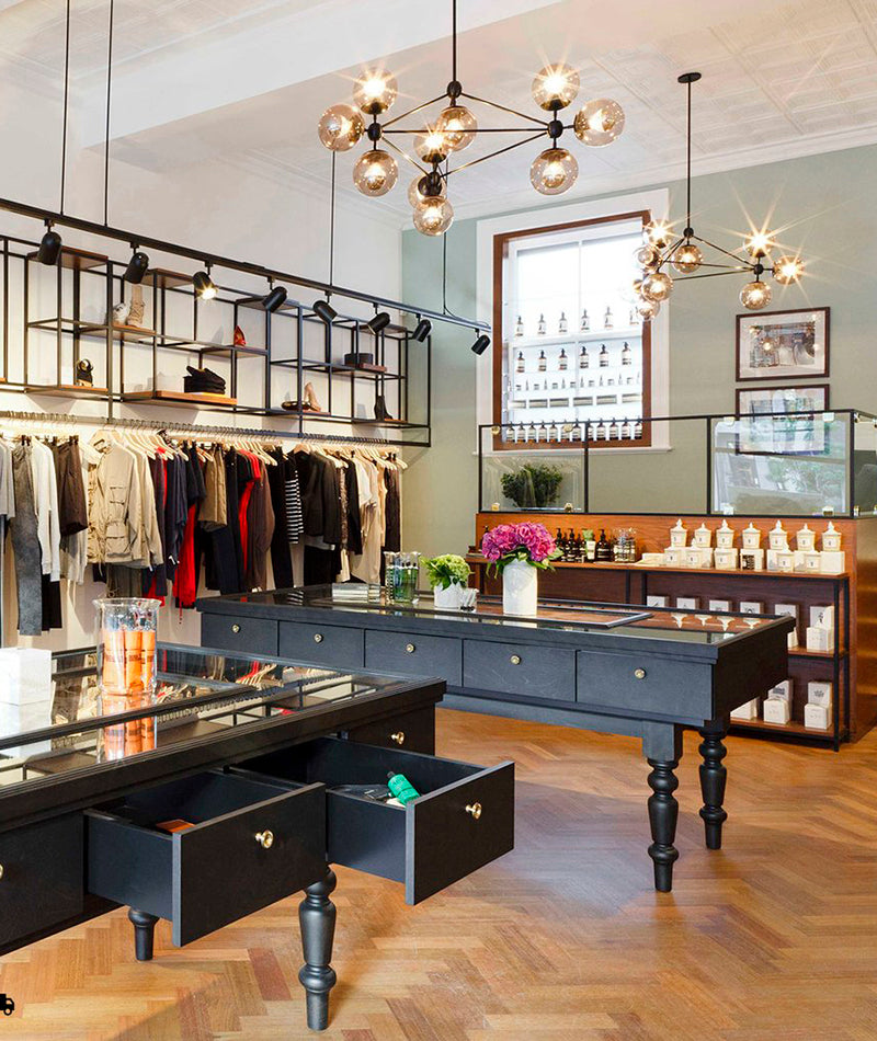 Modo Chandelier - 3 Sided, 10 Globes