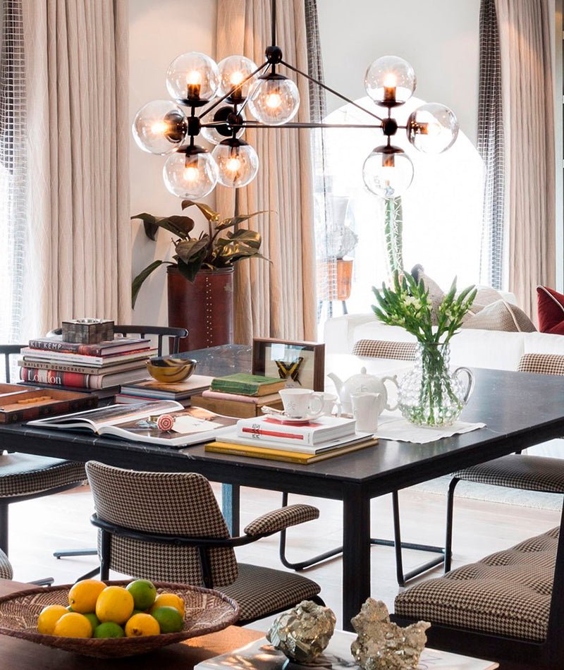 Modo Chandelier - 3 Sided, 10 Globes