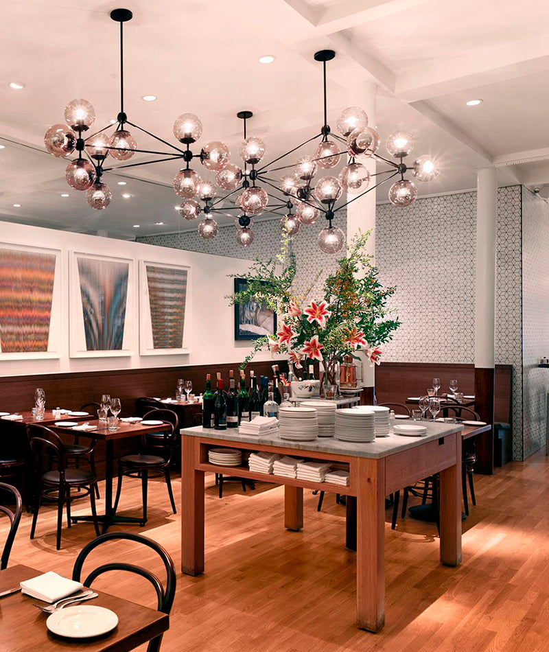 Modo Chandelier - 4 Sided, 15 Globes