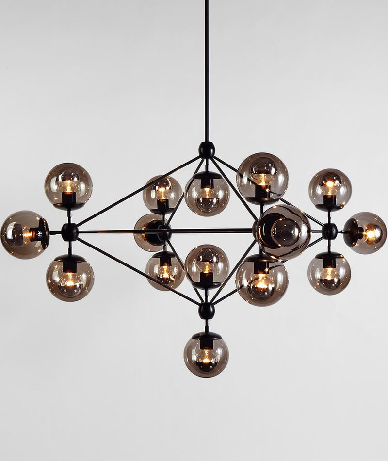Modo Chandelier - 4 Sided, 15 Globes
